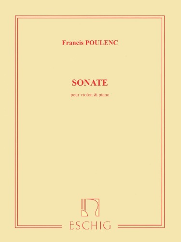 POULENC, Francis (1899-1963) Sonata For Violin and Piano