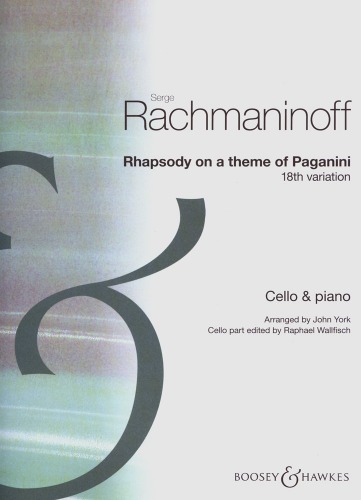 RACHMANINOFF Sergei (1873-1943) Rhapsody on a Theme of Paganini, Op.43 - 18th Variation for Cello and Piano