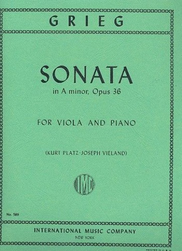 GRIEG, Edvard (1843-1907)Cello Sonata in A minor, Op.36 for Viola and Piano (VIELAND)