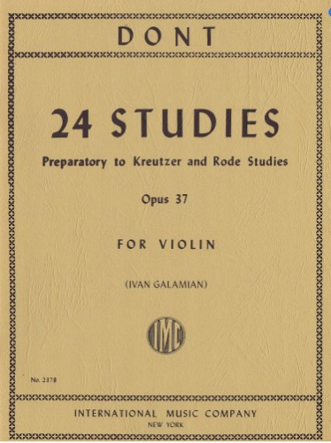 DONT, Jakob (1815-1888) 24 Studies, Preparatory to Kreutzer and Rode Studies Op. 37 for Violin Solo (GALAMIAN)