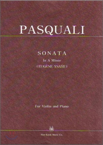 PASQUALI, Niccolo (1718-1757) Sonata in A Major for Violin and Piano 파스쿠알리 바이올린 소나타 가장조