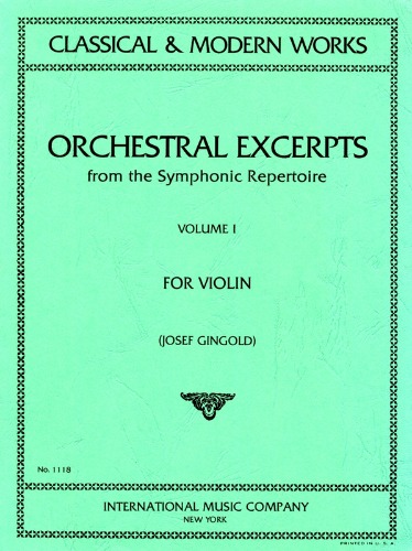 ORCHESTRAL EXCERPTS for Violin Vol. 1 (GINGOLD)