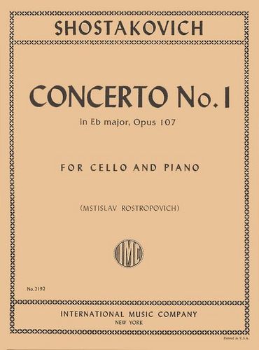 SHOSTAKOVICH, Dmitri (1906-1975) Concerto No. 1, Op. 107 for Cello and Piano (ROSTROPOVICH)