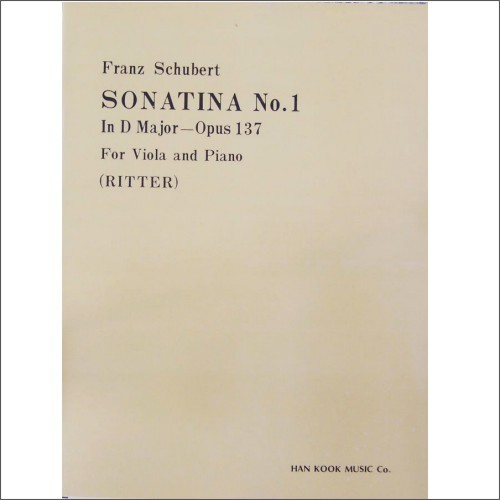 SCHUBERT, Franz (1797-1828) Sonatina No.1 Op.137  For Viola and Piano 슈베르트 비올라 소나티나 1번