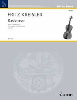 KREISLER, Fritz (1875-1962) Cadenzas for Violin Concerto, Op. 61 of Ludwig van Beethoven