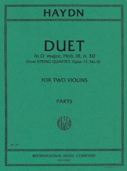 HAYDN, Joseph (1732-1809) Duet in D major, Hob. III n. 30 for Two Violins