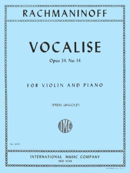 RACHMANINOFF, Sergei (1873-1943) Vocalise No.14,Op.34 For Violin and Piano (PRESS-GINGOLD)