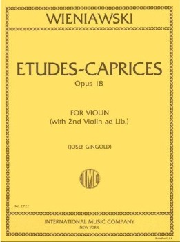 WIENIAWSKI, Henryk (1835-1880) Six Etudes-Caprices, Op. 18 (with 2nd violin) (GINGOLD)