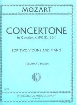 MOZART, Wolfgang Amadeus (1756-1791) Concertone in C Major, K.190 (K.166b) for two Violins and Piano