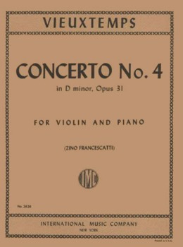 VIEUXTEMPS, Henri (1820-1881) Violin Concerto No.4 In D minor Op.31 (FRANCESCATTI)