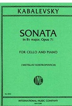 KABALEVSKY, Dmitri (1904-1987) Sonata in B flat major, Op.71 for Cello and Piano