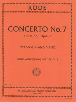 RODE, Pierre (1774-1830) Concerto No. 7 in A minor, Op. 9 for Violin and Piano (WIENIAWSKI-GINGOLD)