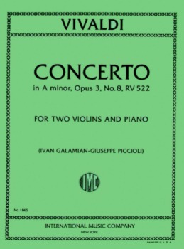VIVALDI, Antonio (1680-1743) Concerto in A minor, RV 522 for Two Violins and Piano
