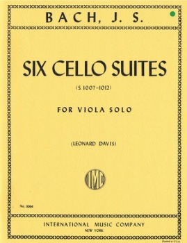 BACH, Johann Sebastian (1685-1750) Six Cello Suites, S. 1007-1012 for Viola (DAVIS)