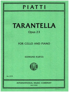 PIATTI, Alfredo Carlo (1822-1901) Tarantella, Op.23 for Cello and Piano (KURTZ)
