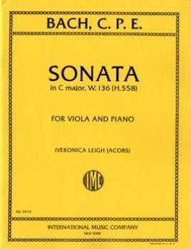C.P.E. BACH(1714-1788) Sonata in C Major W.136 (H.558) for Viola and Piano (JACOBS)