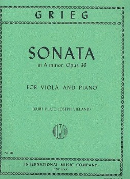 GRIEG, Edvard (1843-1907)Cello Sonata in A minor, Op.36 for Viola and Piano (VIELAND)