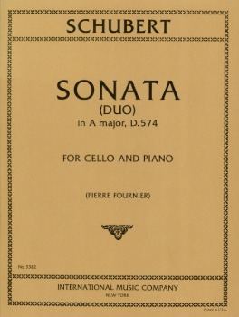 SCHUBERT, Franz (1768-1824) Sonata (Duo) in A major D. 574 for Cello and Piano (FOURNIER)
