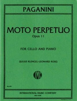 PAGANINI, Niccolo (1782-1845) Moto Perpetuo, Op. 11 for Cello and Piano (ROSE)