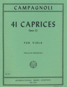 CAMPAGNOLI, Bartolomeo (1751-1827) 41 Caprices, Op. 22 for Viola (PRIMROSE)