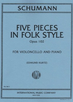 SCHUMANN, Robert (1810-1856) Five Pieces in Folk Style, Op.102 for Cello and Piano (KURTZ)