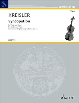 KREISLER, Fritz (1875-1962) Syncopation for Violin and Piano
