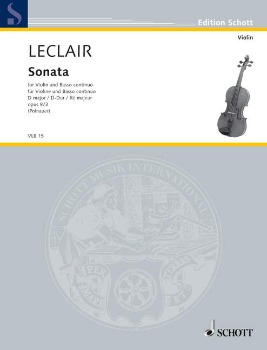 LECLAIR, Jean-Marie (1697-1764) Sonata D Major, Op. 9/3 for Violin and Piano