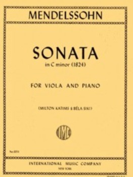 MENDELSSOHN, Felix (1809-1847) Sonata in C minor for Viola and Piano (KATIMS-SIKI)