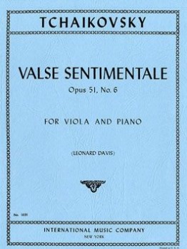 TCHAIKOVSKY, Pyotr Ilyich (1840-1893) Valse Sentimentale, Op 51, No.6  for Viola and Piano (DAVIS)
