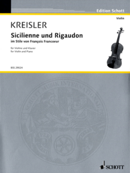 KREISLER, Fritz (1875-1962) Sicilienne and Rigaudon for Violin and Piano