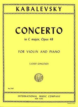 KABALEVSKY, Dmitri (1904-1987) Concerto in C major, Op. 48 for Violin and Piano (GINGOLD)