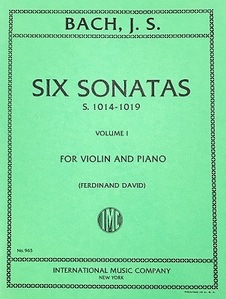 BACH, Johann Sebastian (1685-1750) Six Sonatas: Volume 1, S.1014-1016 for Violin and Piano (DAVID)