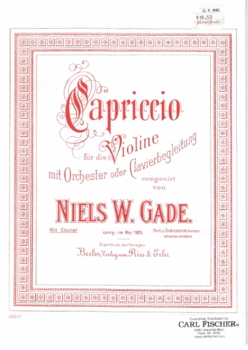 GADE, Niels (1817-1890) Caprccio for Violin and Piano