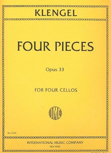KLENGEL, Julius (1859-1933) Four Pieces, Op. 33 for Four Cellos