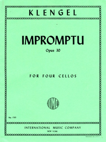 KLENGEL, Julius (1859-1933) Impromptu Op. 30 for Four Cellos