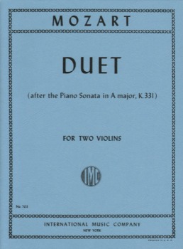 MOZART, Wolfgang Amadeus (1756-1791) Duet in A major, K. 331 for Two Violins