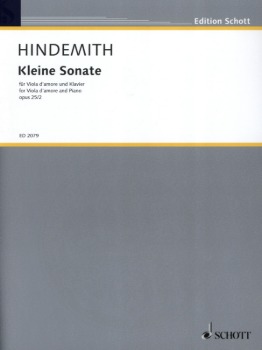 HINDEMITH, Paul (1895-1963) Kleine Sonate op. 25/2 for Viola d&#039;amore and Piano