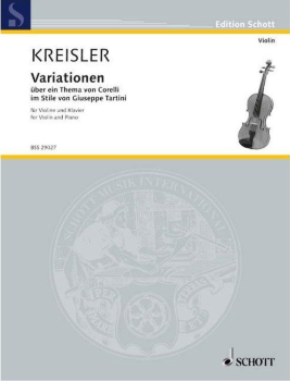 KREISLER, Fritz (1875-1962) Variations of the theme by Corelli in F Major for Violin and Piano