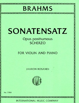 BRAHMS, Johannes (1833-1897) Sonatensatz (Scherzo) Op. posth. for Violin and Piano