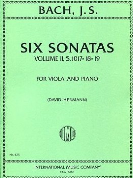 BACH, Johann Sebastian (1685-1750) Six Violin Sonatas: Volume II (S.1017-1019) for Viola and Piano